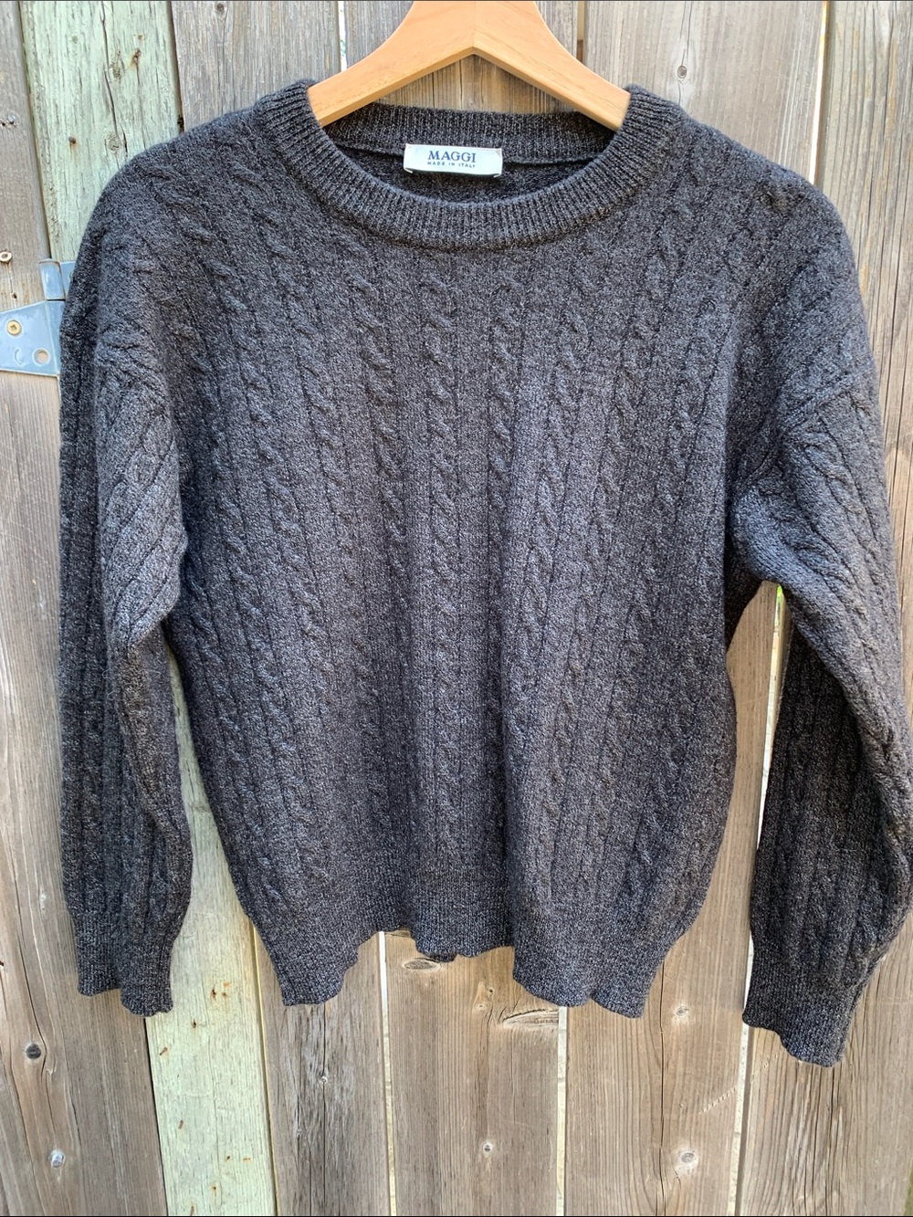 Vintage MAGGI Made in Italy Pure Virgin Wool Cable Knit Sweater S M